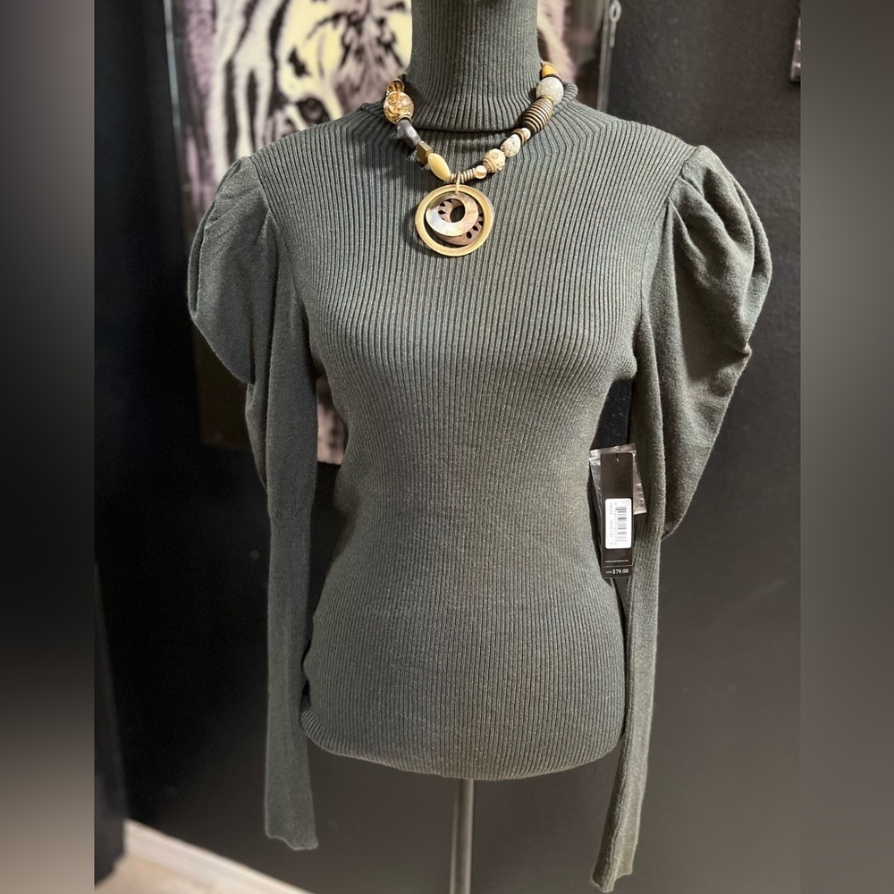 💕NWT-BEAUTIFUL CYRUS OLIVE GREEN SWEATER Sz S💕💕